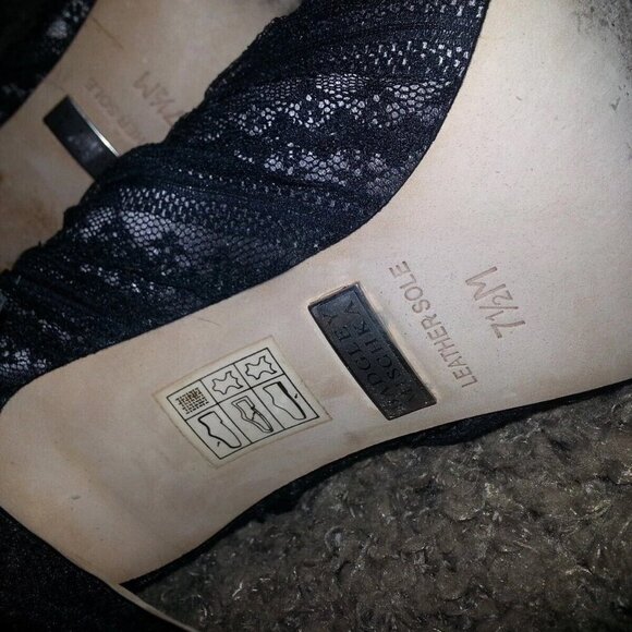 BADGLEY MISCHKA-BRYNN-Black Lace and Nude Pumps-Size 7.5M-Excellent - Picture 8 of 8